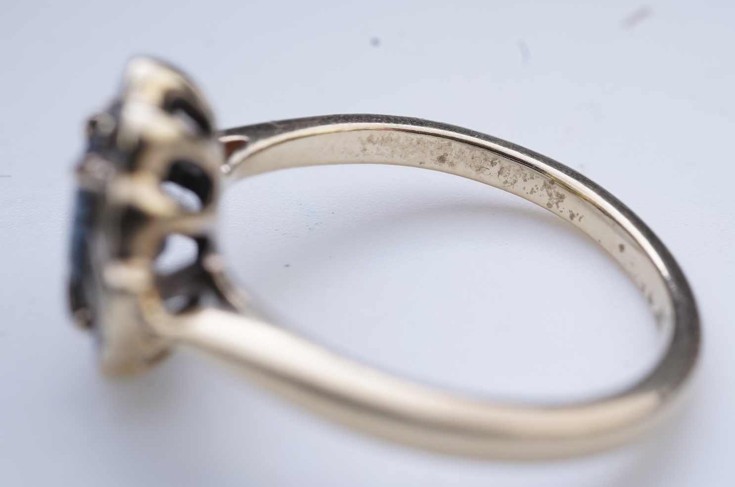 A collection of three sapphire and diamond rings